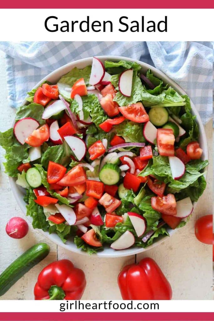 Garden salad in a serving bowl.
